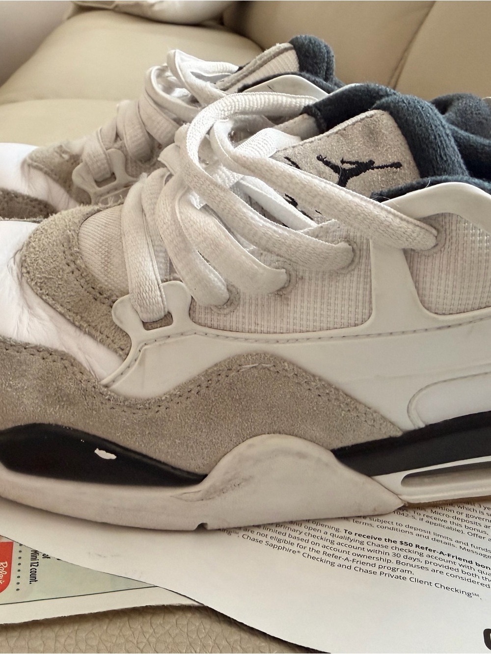 Nike Kids White and Gray Jordan-style Sneakers